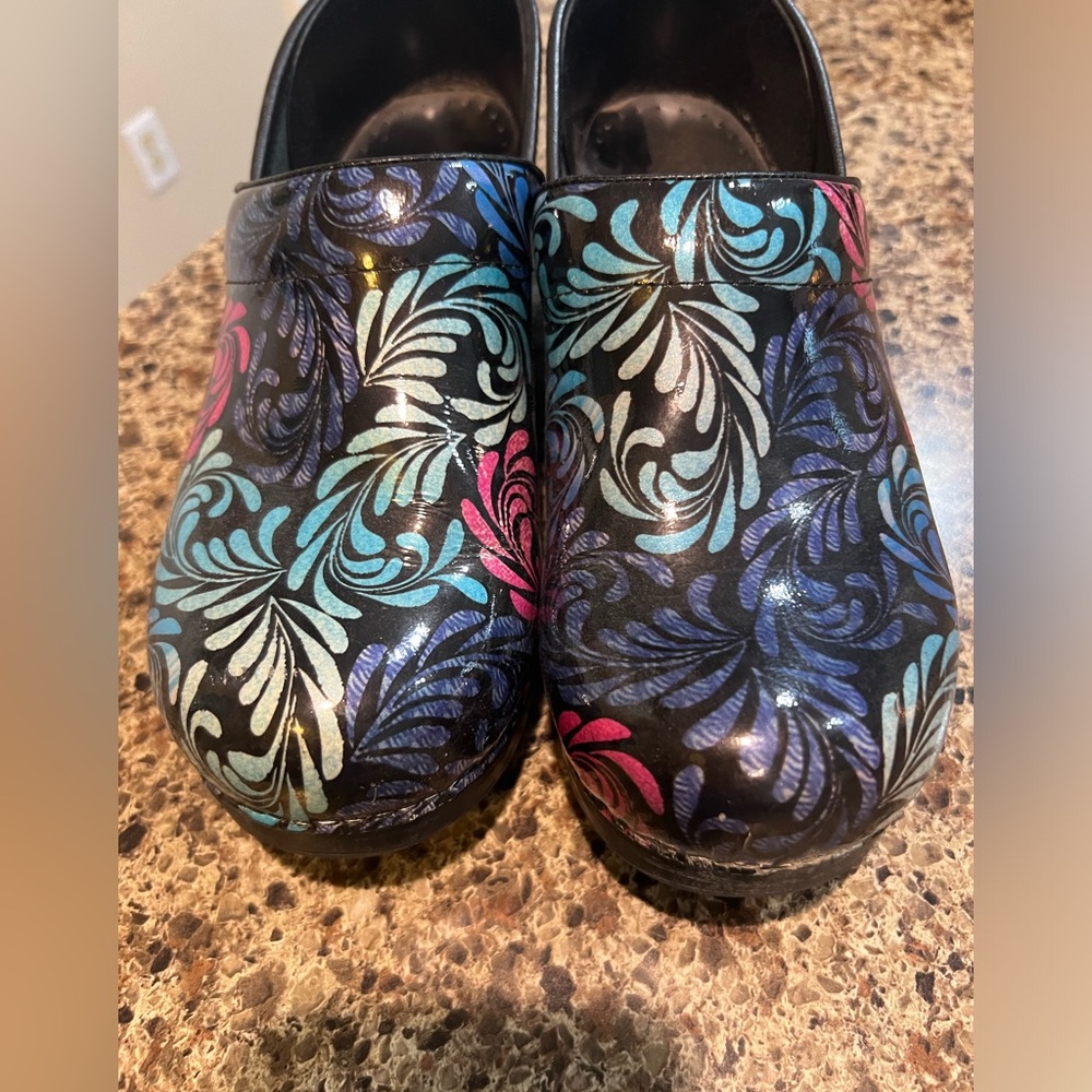 Dansko Clogs Iridescent Multicolored Swirl Design… - image 2